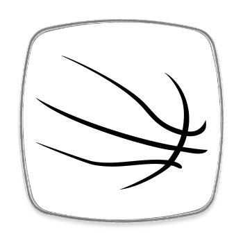 basketball - Viereckiger Kühlschrankmagnet - Weiß - Vorne
