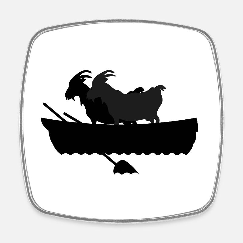 GOATS 2 chèvres dans le bateau - Magnet carré - blanc