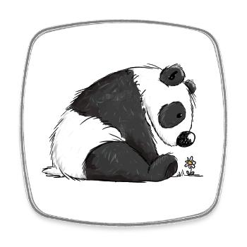Sweet Panda Bear I Pandas I Bear Gift Kids - Square fridge magnet - white - Front