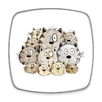 Chats drôles I chaton chat cadeau me manque - Magnet carré - blanc - Devant