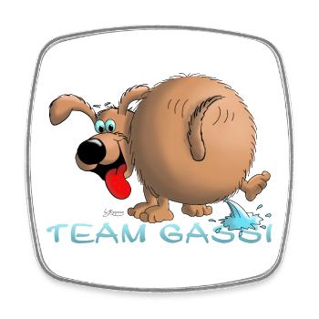 Équipe Gassi - Magnet carré - blanc - Devant