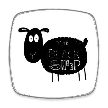 The Black Sheep I Das Schwarze Schaf Geschenk - Viereckiger Kühlschrankmagnet - Weiß - Vorne