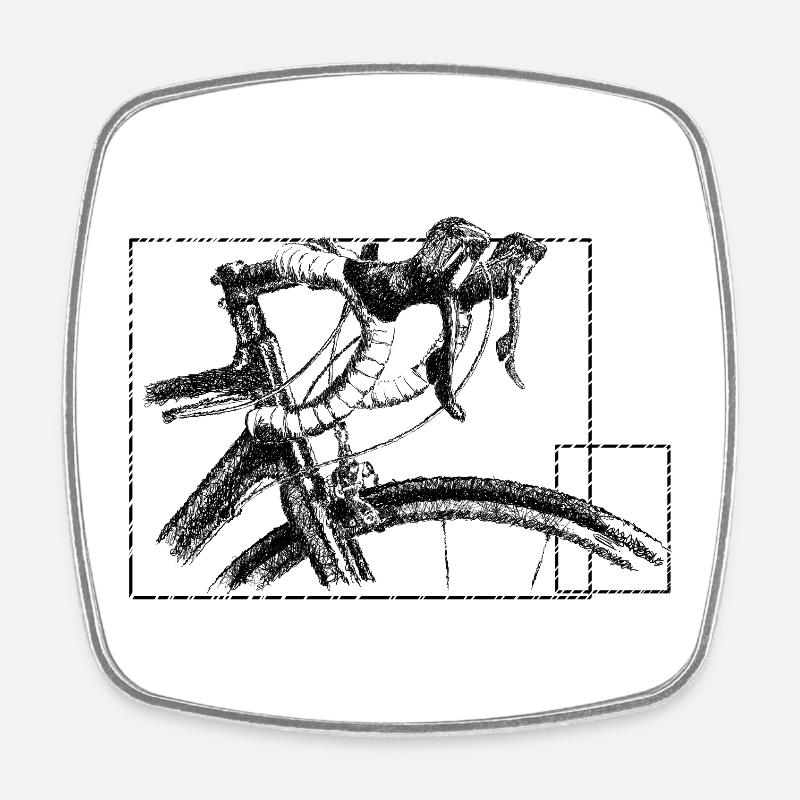 Racing bicycle - Magnet carré - blanc