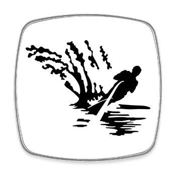 water ski - Square fridge magnet - white - Front