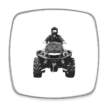 Quad 4x4 - Viereckiger Kühlschrankmagnet - Weiß - Vorne