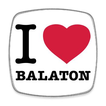 I LOVE BALATON Ungarn - Viereckiger Kühlschrankmagnet - Weiß - Vorne