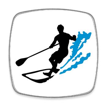 stand up paddling - Viereckiger Kühlschrankmagnet - Weiß - Vorne
