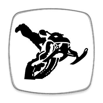 snowmobile stunt - Square fridge magnet - white - Front