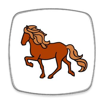 Cheval islandais, renard, briquet - Magnet carré - blanc - Devant