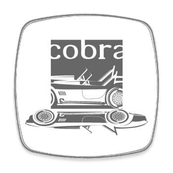 Shelby Cobra V8 Muscle Car Logo Illustration icône - Magnet carré - blanc - Devant