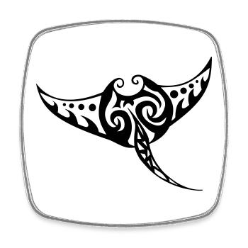 Manta Rochen - Viereckiger Kühlschrankmagnet - Weiß - Vorne