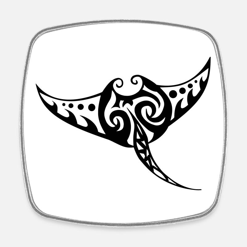 Manta Rochen - Viereckiger Kühlschrankmagnet - Weiß