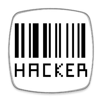 Hacker - Viereckiger Kühlschrankmagnet - Weiß - Vorne
