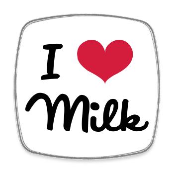 I Love Milk - Viereckiger Kühlschrankmagnet - Weiß - Vorne