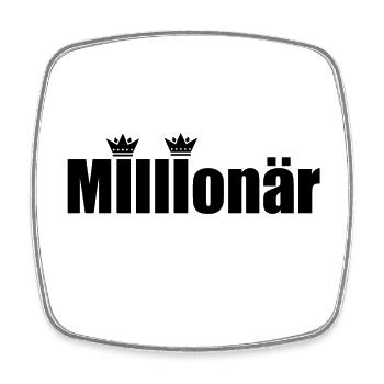 Millionär - Viereckiger Kühlschrankmagnet - Weiß - Vorne
