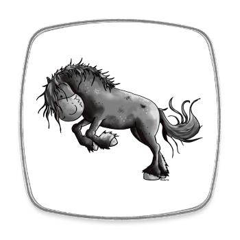 Wilder Friese - Pferd - Viereckiger Kühlschrankmagnet - Weiß - Vorne