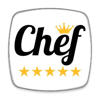 Chef - Magnet carré - blanc - Devant