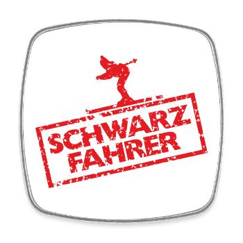 Schwarze Piste Schwarzfahrer Skifahrer Skifahren - Viereckiger Kühlschrankmagnet - Weiß - Vorne