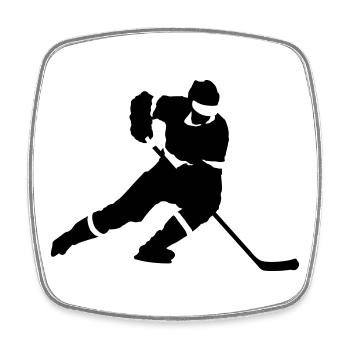Hockey - Square fridge magnet - white - Front