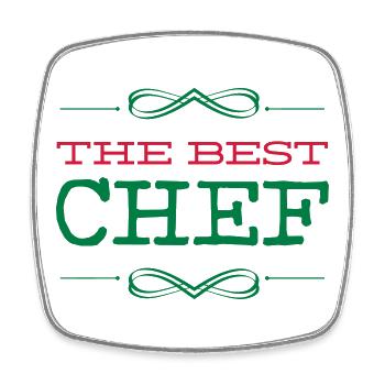 The Best Chef cooking - Viereckiger Kühlschrankmagnet - Weiß - Vorne