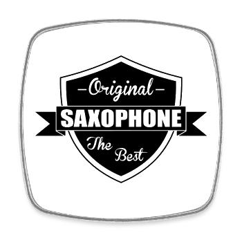 Saxophone - Viereckiger Kühlschrankmagnet - Weiß - Vorne