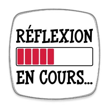 Réflexion en cours... - Magnet carré - blanc - Devant
