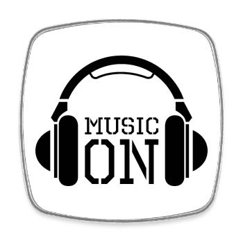 Headphones Icon Music Beats Dj Graphic Team icon - Square fridge magnet - white - Front