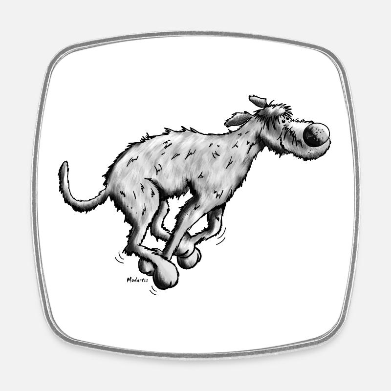 Mignon Irish Wolfhound - Magnet carré - blanc