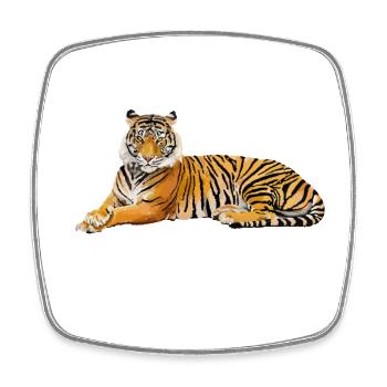 Tiger - Square fridge magnet - white - Front