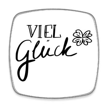 Viel Glück - Viereckiger Kühlschrankmagnet - Weiß - Vorne