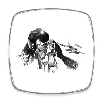 Fighter pilot - Viereckiger Kühlschrankmagnet - Weiß - Vorne