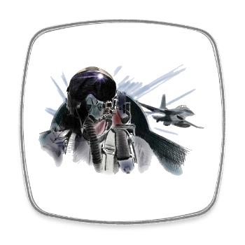 Fighter pilot - Viereckiger Kühlschrankmagnet - Weiß - Vorne