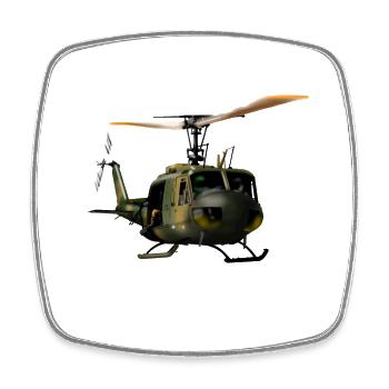 helicopter - Magnet carré - blanc - Devant