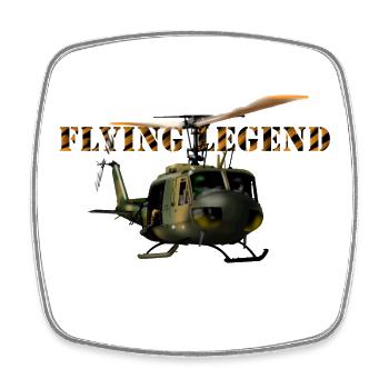 helicopter huey - Magnet carré - blanc - Devant