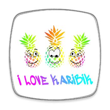 Holiday Caribbean - Square fridge magnet - white - Front