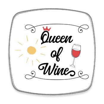 Wine - Square fridge magnet - white - Front