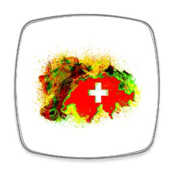 crazy switzerland - Square fridge magnet - white - Front