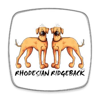 Rhodesian Ridgeback Duo - Viereckiger Kühlschrankmagnet - Weiß - Vorne