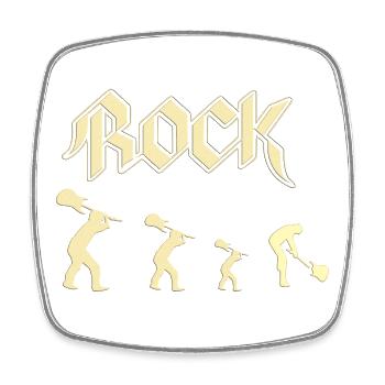 Rock - Viereckiger Kühlschrankmagnet - Weiß - Vorne