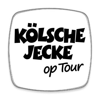 Kölsche Jecke op Tour - Köln Kölner Unterwegs - Viereckiger Kühlschrankmagnet - Weiß - Vorne