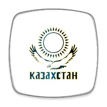 Kazakhstan eagle lettering - Square fridge magnet - white - Front