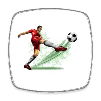 Fußballer - Viereckiger Kühlschrankmagnet - Weiß - Vorne