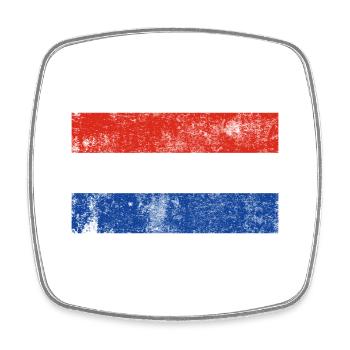 Drapeau Pays-Bas Drapeau Grunge Retro Vintage - Magnet carré - blanc - Devant