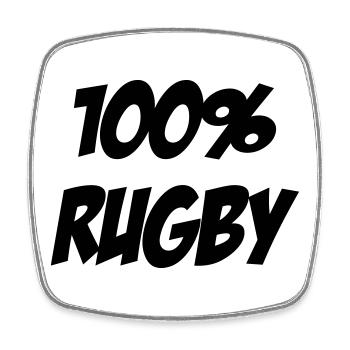 Rugby - Rugbyman - Sport - Fighter - Fight - Magnet carré - blanc - Devant