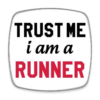 Running / Jogging / Run / Trail / Sport - Square fridge magnet - white - Front