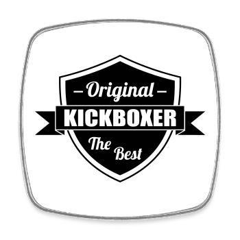 Kickboxen / Kickboxing / Kickboxer / Kick Boxing - Viereckiger Kühlschrankmagnet - Weiß - Vorne