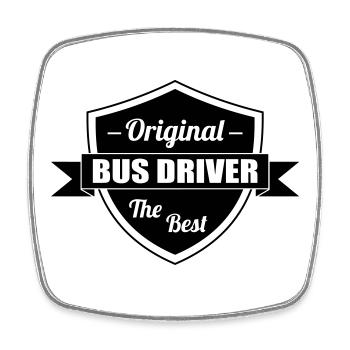 Bus Driver / Busfahrer / Autocar / Autobus / Job - Square fridge magnet - white - Front
