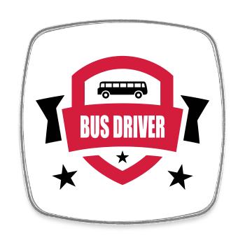 Bus Driver / Busfahrer / Autocar / Autobus / Job - Square fridge magnet - white - Front
