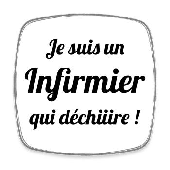 Infirmière / Infirmier / Hôpital / Médecine / - Magnet carré - blanc - Devant