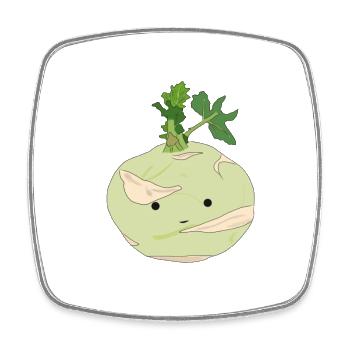 Mr. Kohlrabi - Square fridge magnet - white - Front